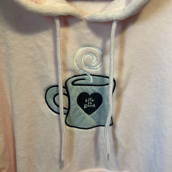 Life Is Good Light Pink Fleece Sleep Shirt Size Medium - Picture 2 of 8